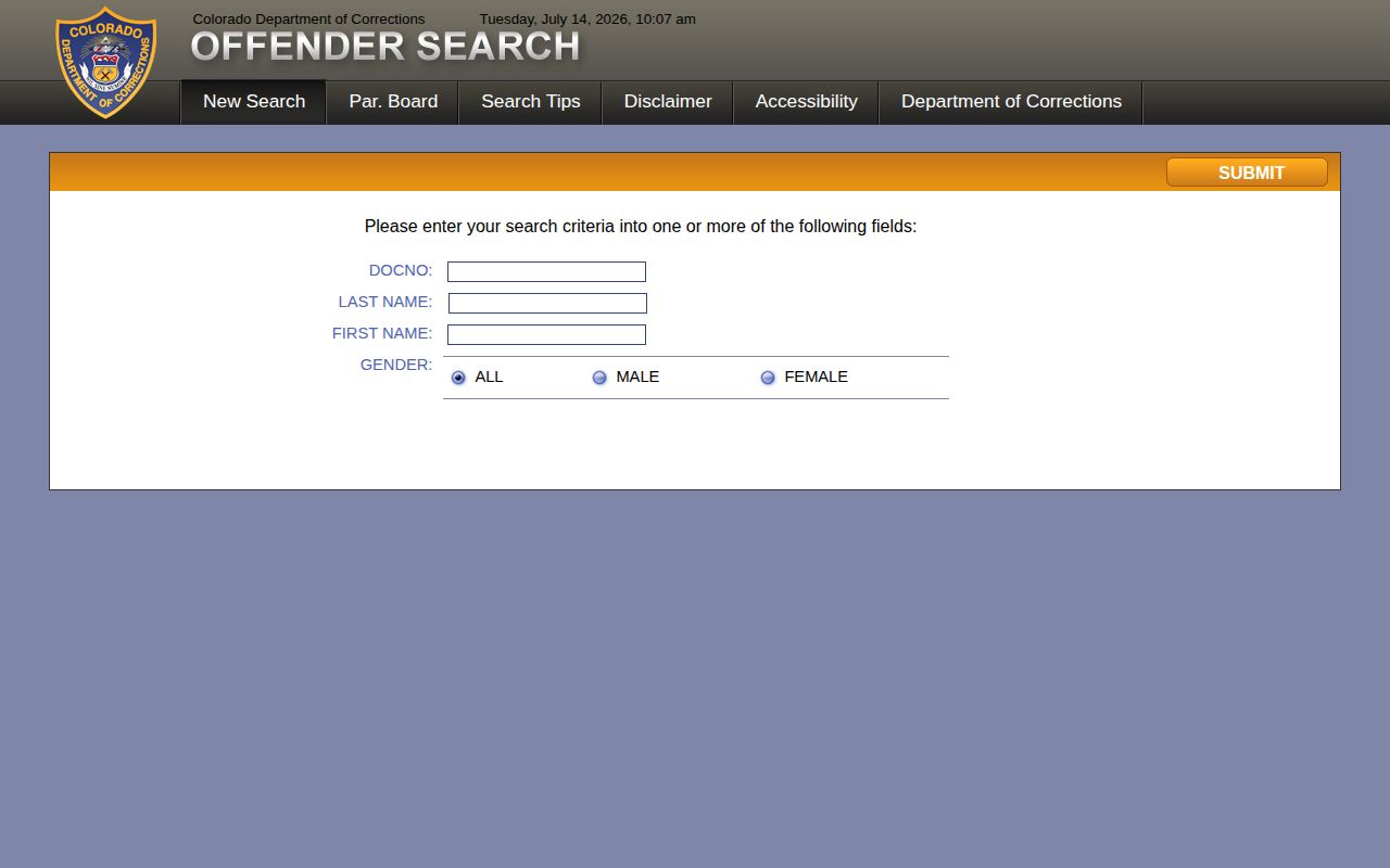 Douglas County released inmate CDOC offender search page